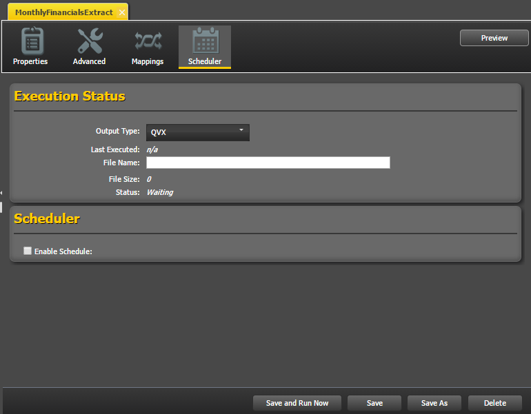 Scheduler Screen